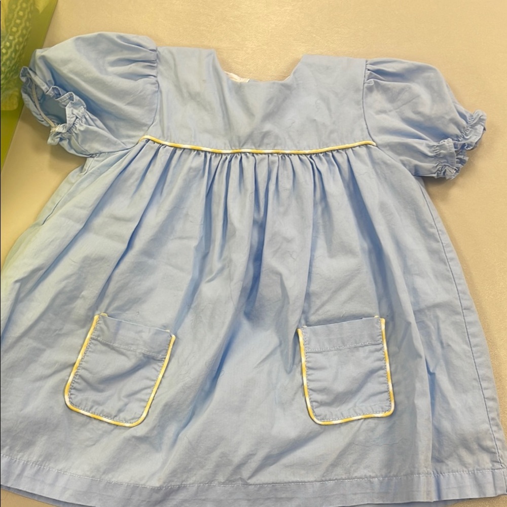 Light Blue Dress with Yellow Trim
